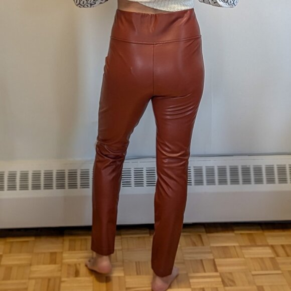 Brown Faux Leather Pants - Picture 3 of 4